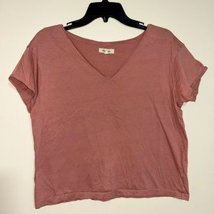 Madewell Rose Pink Cropped T-Shirt Size Small